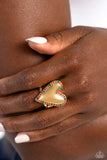 Smitten Shimmer - Gold Ring - Paparazzi Accessories