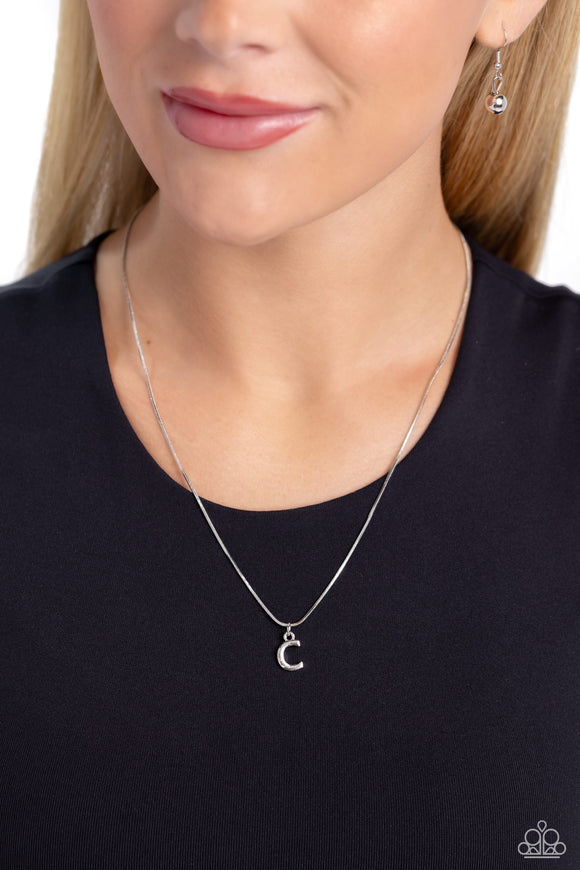 Seize the Initial - Silver - C Necklace - Paparazzi Accessories