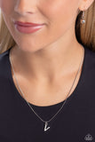Seize the Initial - Silver - V Necklace - Paparazzi Accessories