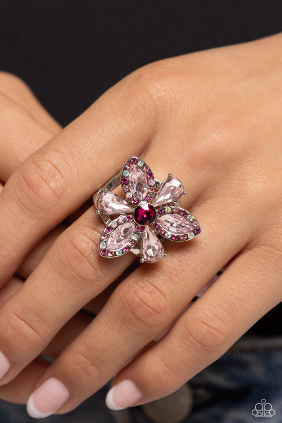Blazing Blooms - Pink Ring - Paparazzi Accessories