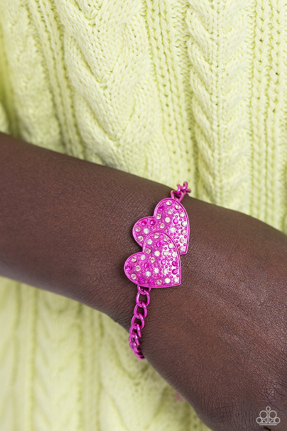 Lovestruck Lineup - Pink Bracelet - Paparazzi Accessories