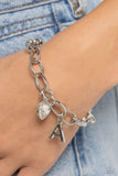 Guess Now Its INITIAL - White - A Bracelet - Paparazzi Accessories