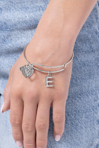 Making It INITIAL - Silver - E Bracelet - Paparazzi Accessories
