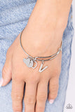 Making It INITIAL - Silver - V Bracelet - Paparazzi Accessories