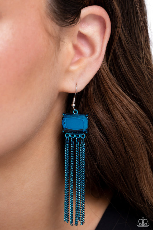 Dreaming Of TASSELS - Blue Earrings - Paparazzi Accessories