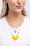 Heart-Racing Recognition - Yellow Necklace - Paparazzi Accessories