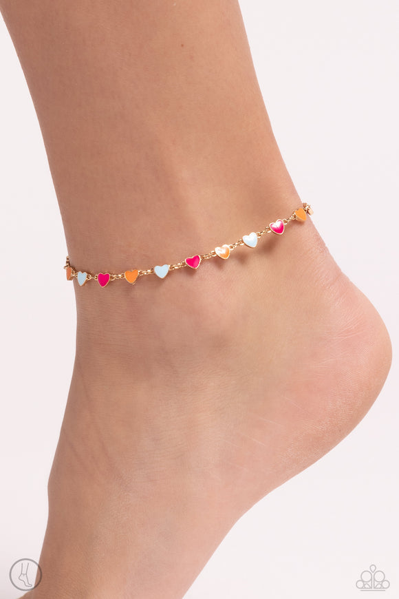 Dancing Delight - Multi Gold Anklet - Paparazzi Accessories