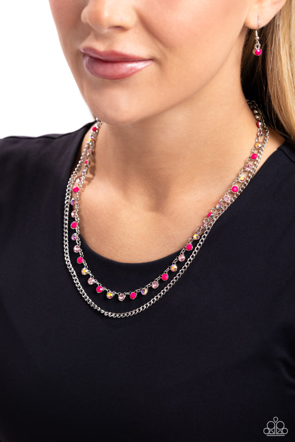 Delicate Dame - Pink Necklace - Paparazzi Accessories