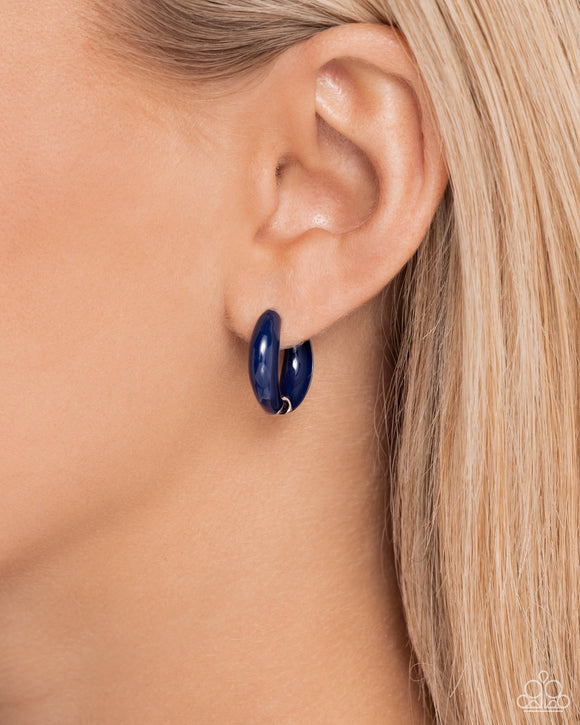 Pivoting Paint - Blue Earrings - Paparazzi Accessories