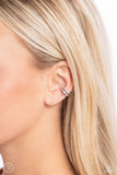 Dont Sweat The Small CUFF - White Cuff Earrings - Paparazzi Accessories