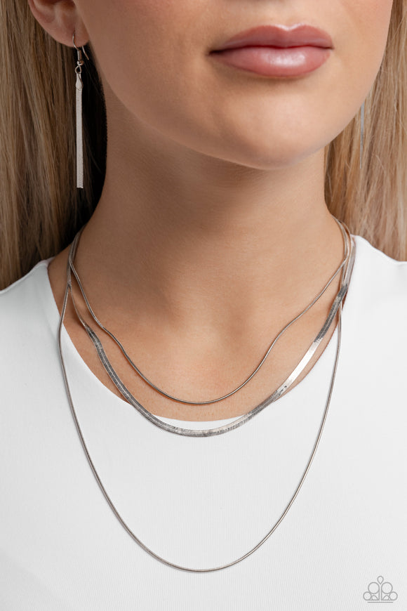 Key LAYER - Silver Necklace - Paparazzi Accessories