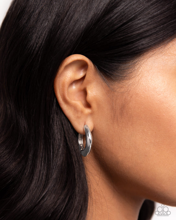 Monochromatic Makeover - Silver Earrings - Paparazzi Accessories