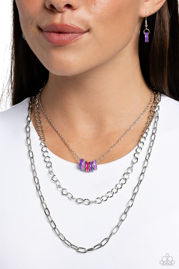 Colorful Cadet - Purple Necklace - Paparazzi Accessories