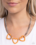 Heart Homage - Orange Necklace - Paparazzi Accessories