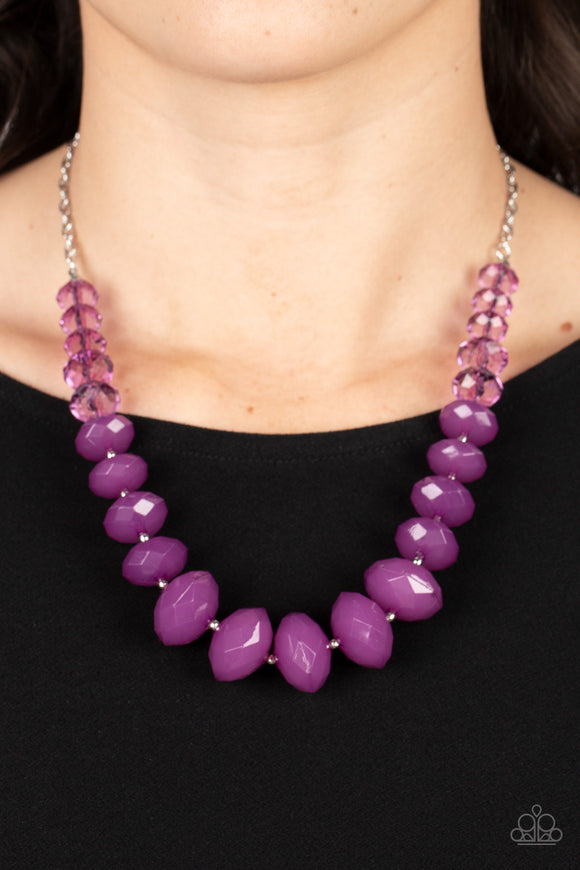 Happy-GLOW-Lucky - Purple Necklace - Paparazzi Accessories