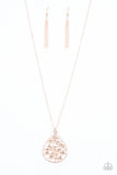BOUGH Down - Rose Gold Necklace - Paparazzi Accessories
