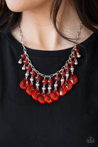 Beauty School Drop Out - Red Necklace - Paparazzi Accessories