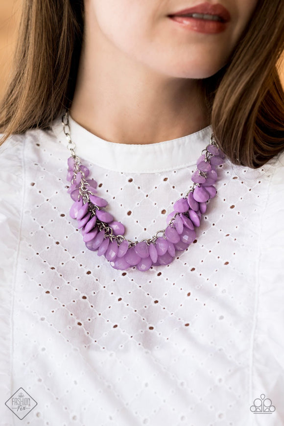 Colorfully Clustered - Purple Necklace - Paparazzi Accessories