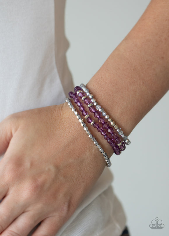 Crystal Crush - Purple Bracelet - Paparazzi Accessories