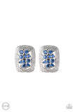 Darling Dazzle - Blue Clip-On Earrings - Paparazzi Accessories