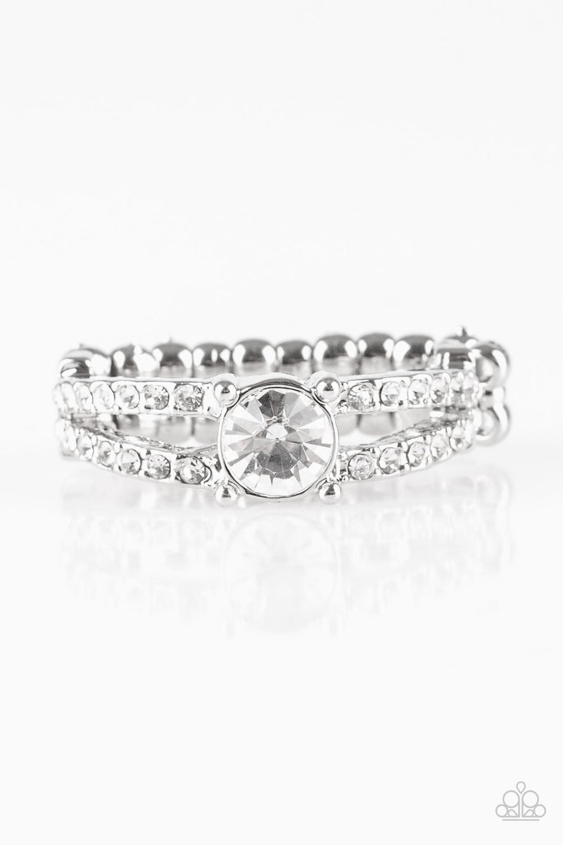 Dream Sparkle - White Ring - Paparazzi Accessories – Bedazzle Me Pretty ...