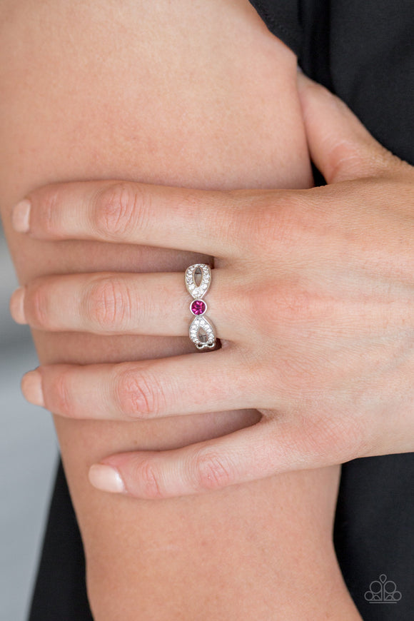 Extra Side Of Elegance - Pink Ring - Paparazzi Accessories