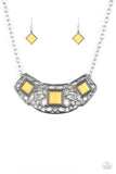 Feeling Inde-PENDANT- Yellow Necklace - Paparazzi Accessories