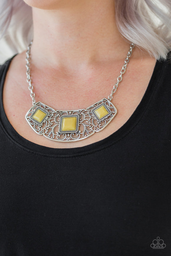 Feeling Inde-PENDANT- Yellow Necklace - Paparazzi Accessories