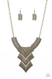 Fiercely Pharaoh - Brass Necklace - Paparazzi Accessories