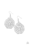Floral Affair - White Earrings - Paparazzi Accessories
