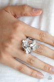 Full Of Flutter - Silver Ring - Paparazzi Accessories