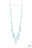 GLOW And Steady Wins The Race - Blue Necklace - Paparazzi Accessories