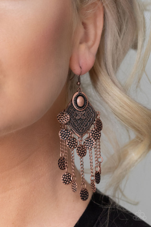 Garden Explorer - Copper Earrings - Paparazzi Accessories