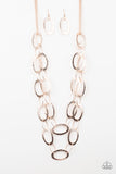 Glimmer Goals - Rose Gold Necklace - Paparazzi Accessories