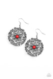 Grove Groove - Red Earrings - Paparazzi Accessories