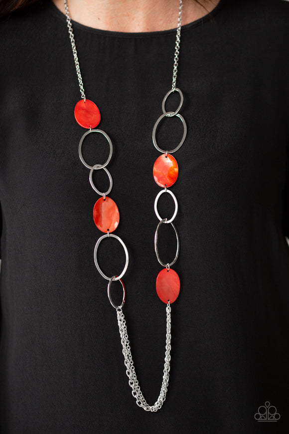 Kaleidoscope Coasts - Red Necklace - Paparazzi Accessories