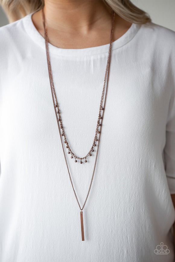 Keep Your Eye On The Pendulum - Copper Necklace - Paparazzi Accessories