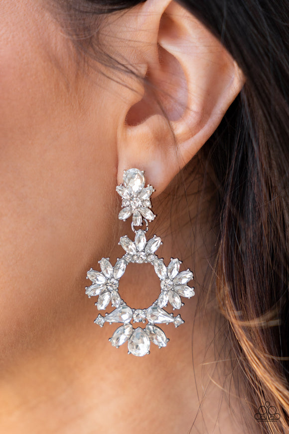 Leave Them Speechless - White Earrings - Paparazzi Accessories