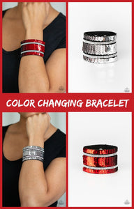 MERMAID Service - Red Bracelet - Paparazzi Accessories