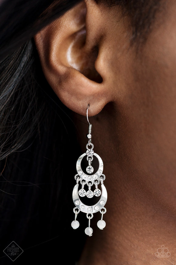 Mainstage Meet and Greet - White Earrings - Paparazzi Accessories