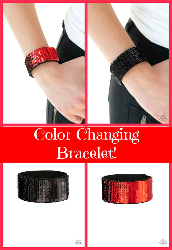 Mer-mazingly Mermaid - Red Bracelet - Paparazzi Accessories
