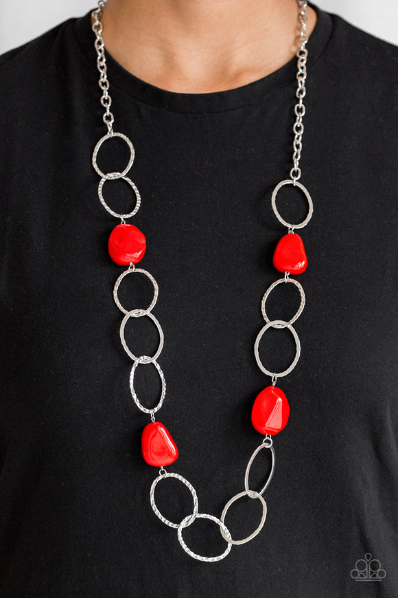 Modern Day Malibu - Red Necklace - Paparazzi Accessories