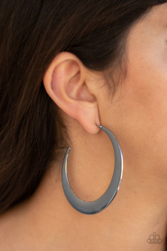 Moon Beam - Black Earrings - Paparazzi Accessories