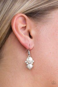 Mrs. Gatsby - White Earrings - Paparazzi Accessories