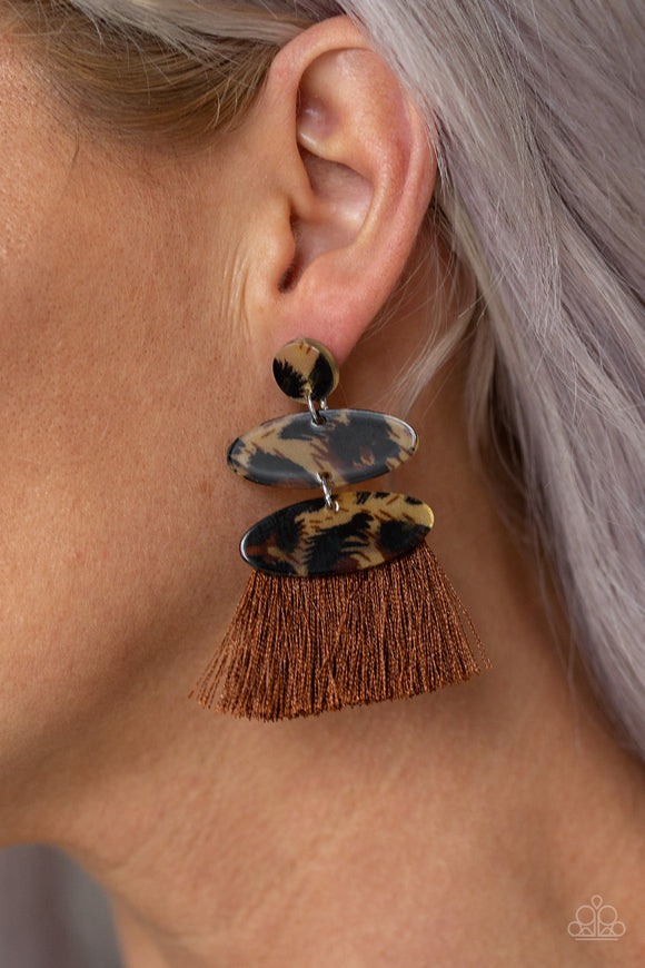 No One Likes A Cheetah - Brown Earrings - Paparazzi Accessories