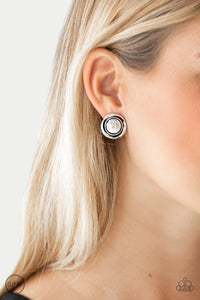 Out Of This Galaxy - Silver Clip-On Earrings - Paparazzi Accessories