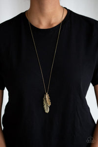 Own Free QUILL - Brass Necklace - Paparazzi Accessories