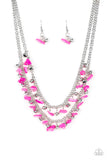 Pebble Pioneer - Pink Necklace - Paparazzi Accessories