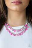 Pebble Pioneer - Pink Necklace - Paparazzi Accessories