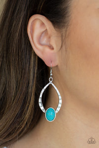 Pony Up - Blue Earrings - Paparazzi Accessories